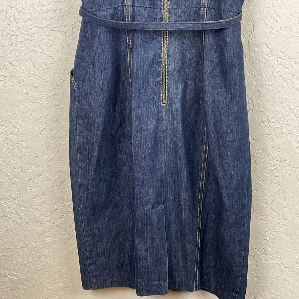 Jessica Simpson Sweetheart Bustier Top Denim Strap Dress Sz 6 - Picture 6 of 9